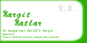 margit matlar business card